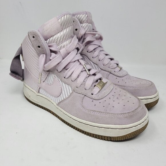 Nike Air Force 1 High Premium Bleached‎ Lilac Suede Women's Size 8 - Picture 1 of 9